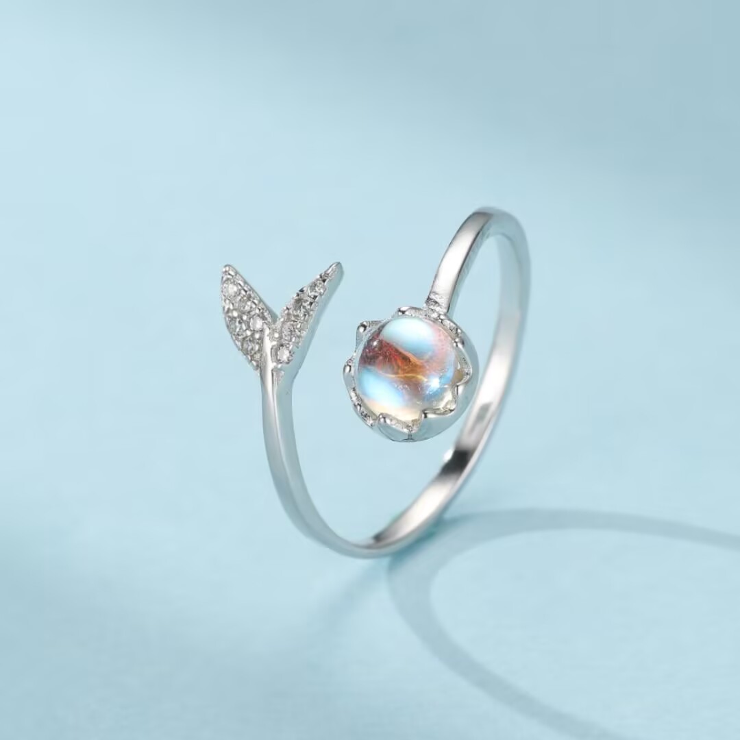 Bague Pierre de Lune – Brume Matinale, Argent