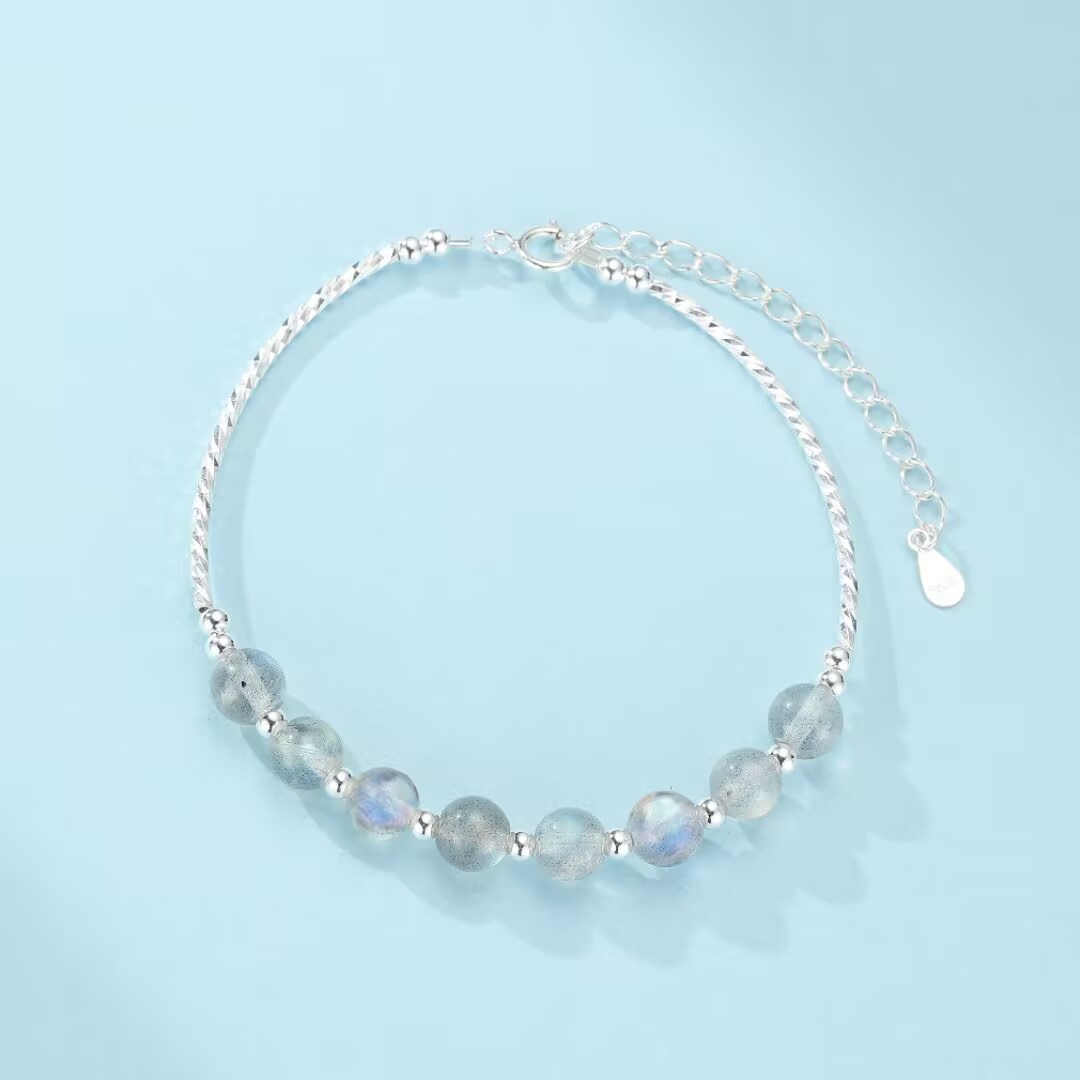 Bracelet Pierre de Lune – Voile des Songes, Argent