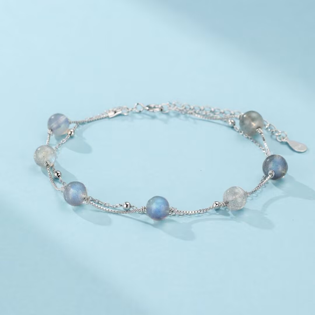 Bracelet Labradorite – Ombre et Lumière, Argent