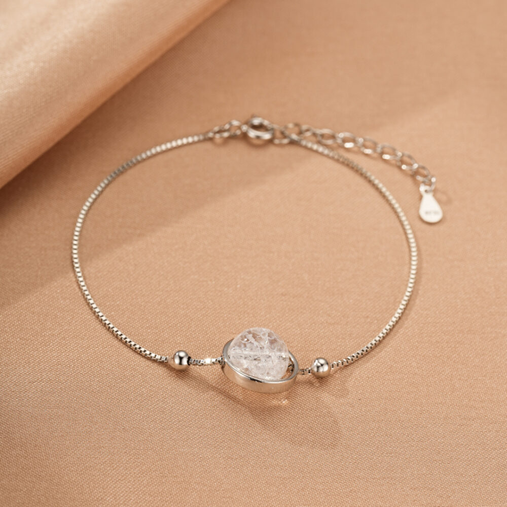 Bracelet Cristal de Roche – Clair de Lune, Argent 925