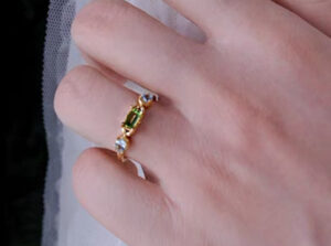 Bague Péridot et Topaze – Géométrie Raffinée, Argent Plaqué Or photo review