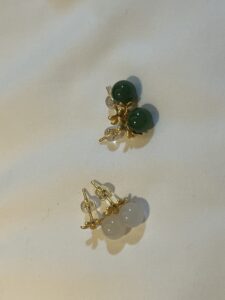 Boucles d’Oreilles Jade – Charme Vertueux, Argent Plaqué Or photo review