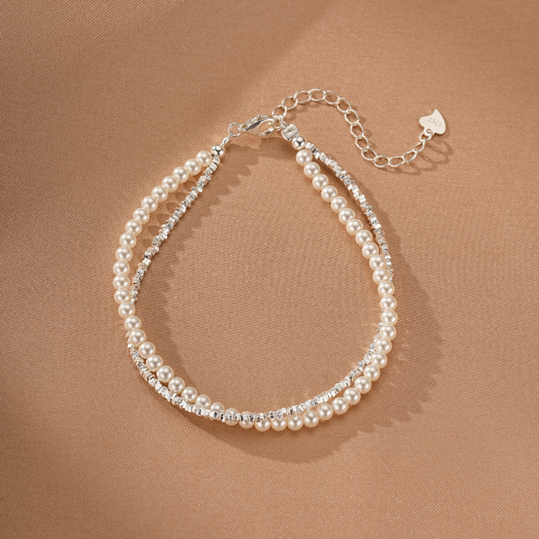 Bracelet Perle – Double Éclat, Argent