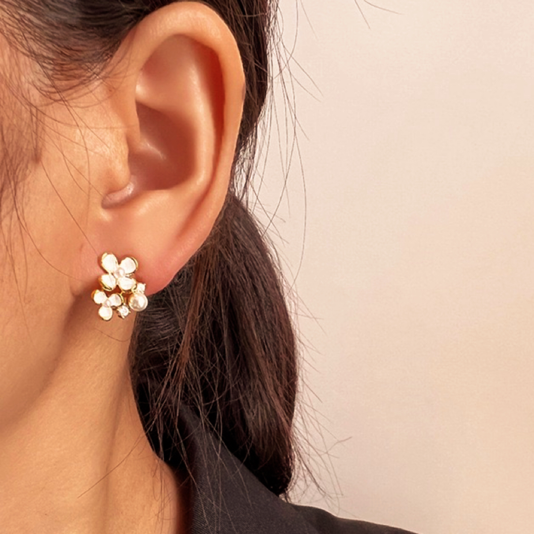Boucles d'Oreilles Perle – Éclat Floral