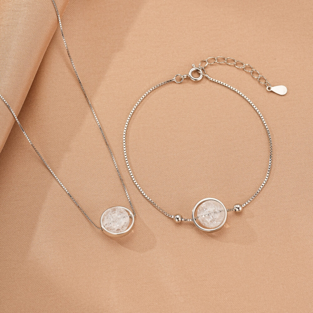 Bijoux Cristal de Roche – Clair de Lune, Argent 925