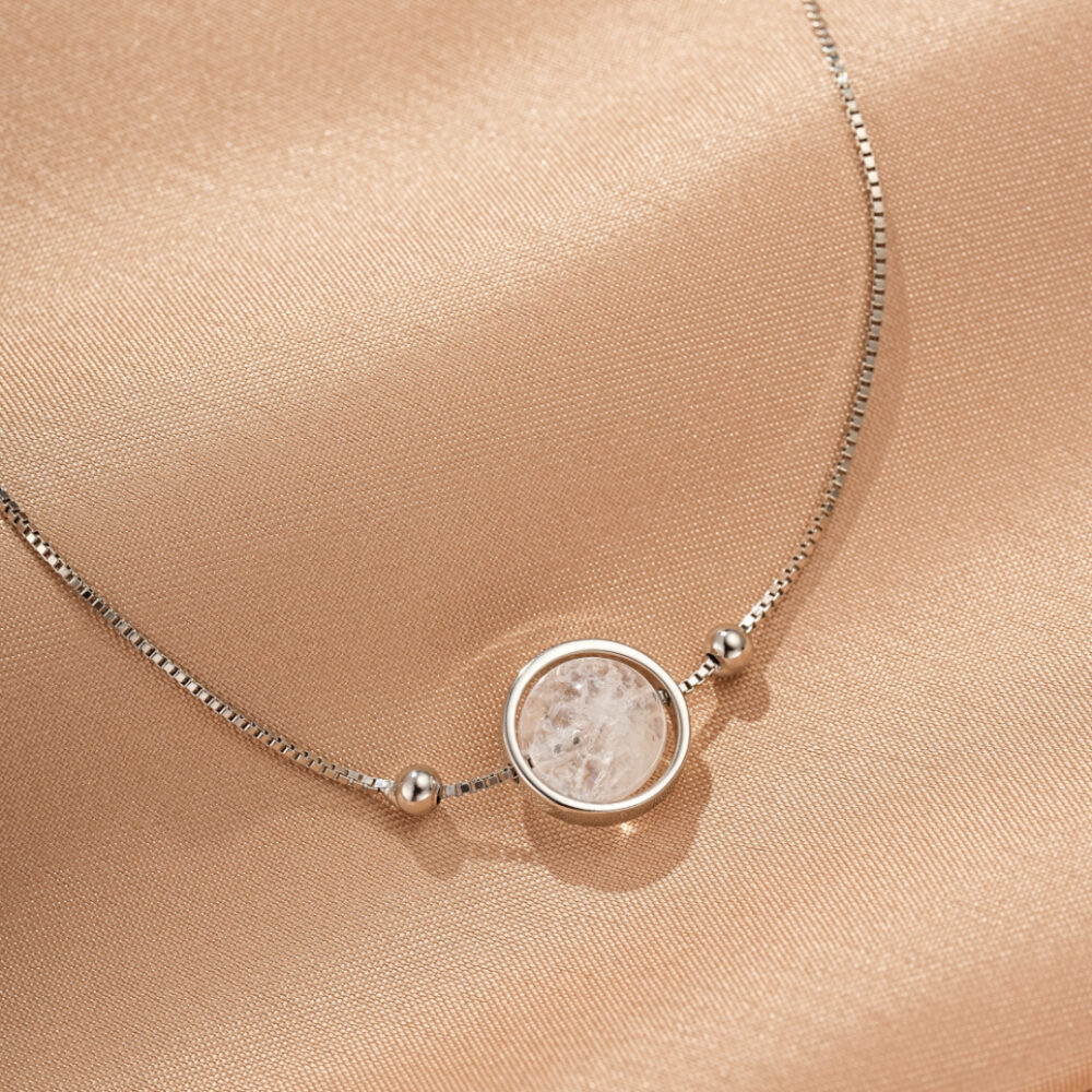 Bracelet Cristal de Roche – Clair de Lune, Argent 925