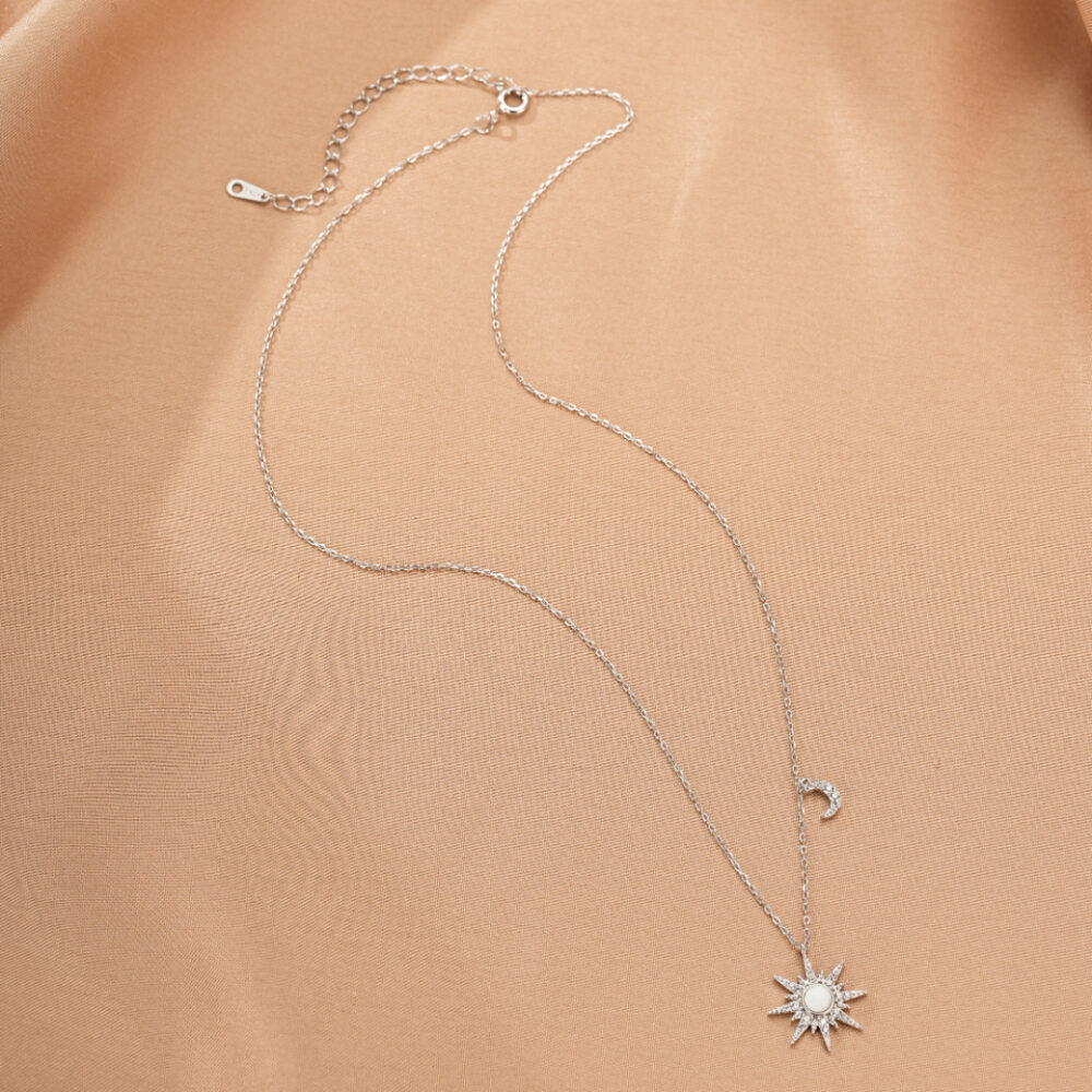 Collier Opale – Beauté Cosmique, Argent
