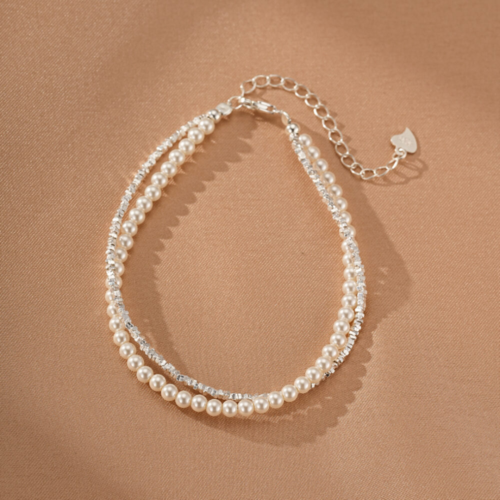 Bracelet Perle – Double Éclat, Argent