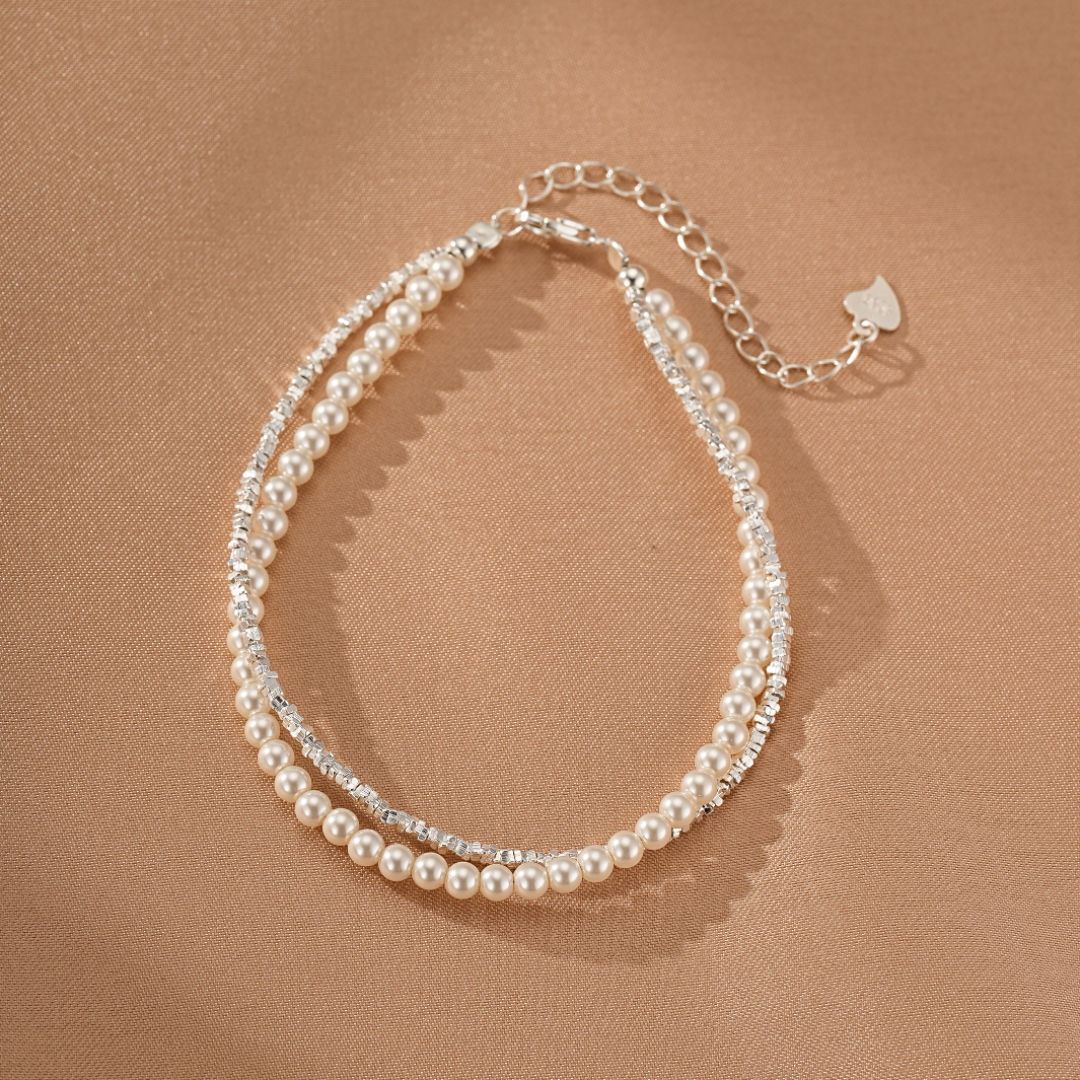 Bracelet Perle – Double Éclat, Argent