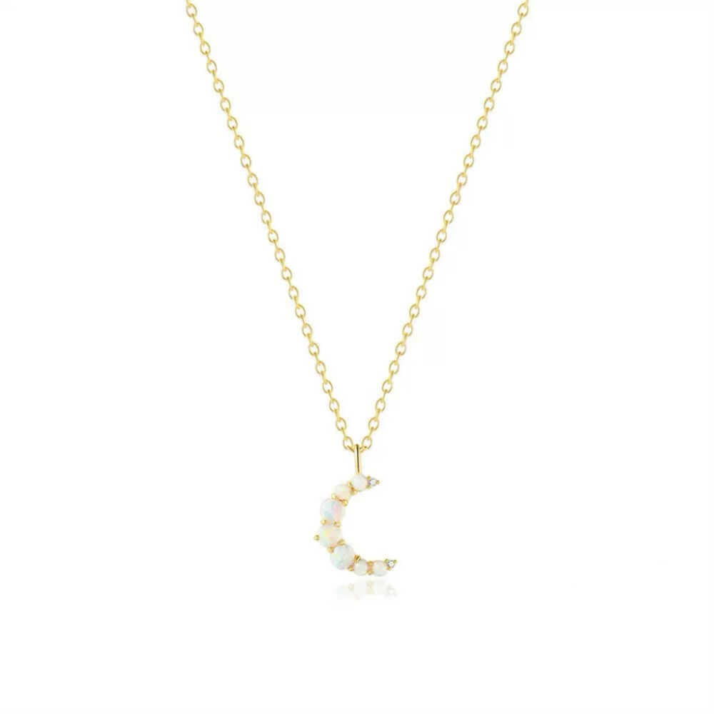 Collier Opale – Douce Lueur, Argent 925 Plaqué Or 18K
