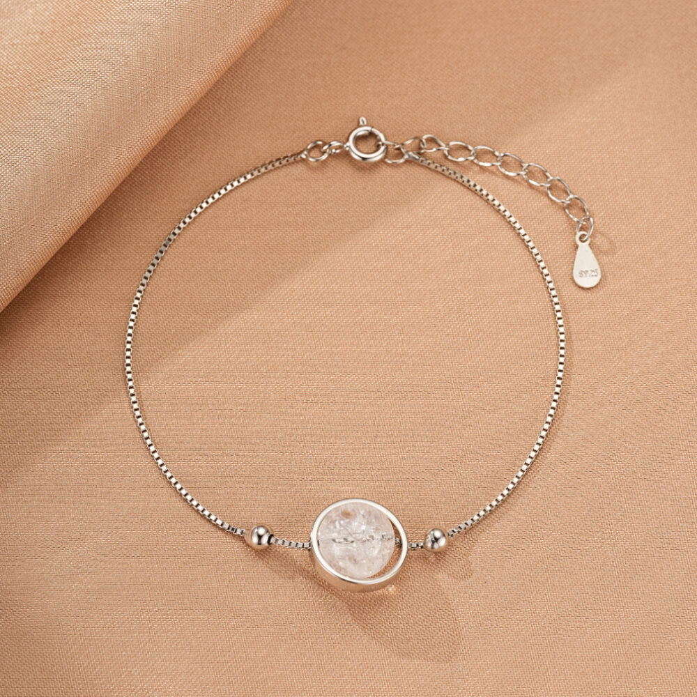 Bracelet Cristal de Roche – Clair de Lune, Argent 925