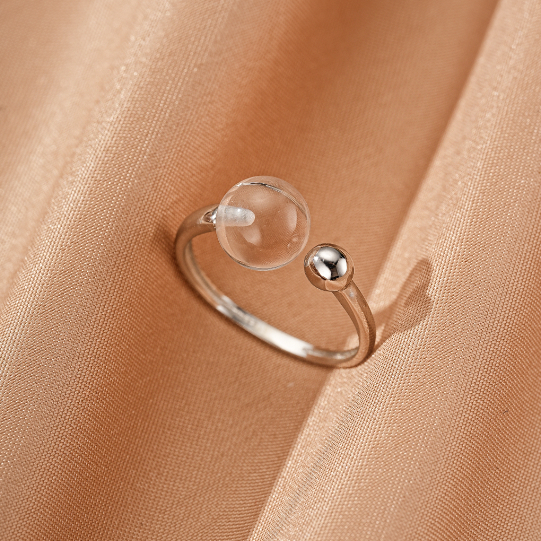 Bague Cristal de Roche – Sphère de Lumière, Argent