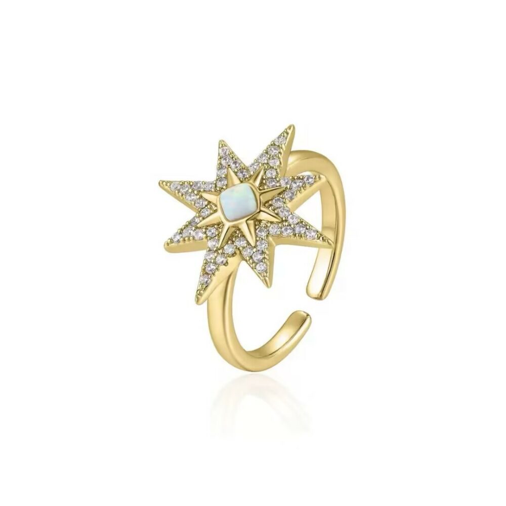 Bague Opale – Lune Étoilée