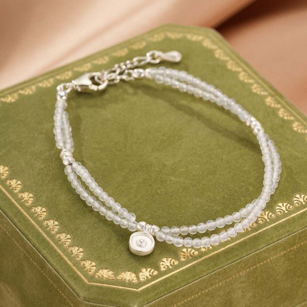Bracelet Cristal de Roche – Goutte Discrète, Argent