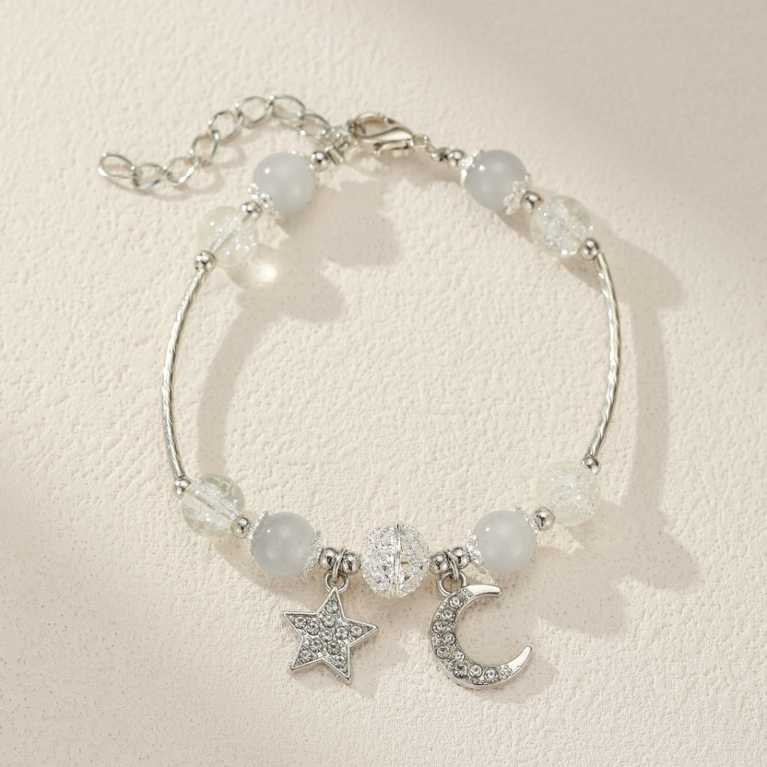 Bracelet Enfant Pierre de Lune – Lune Étoilée