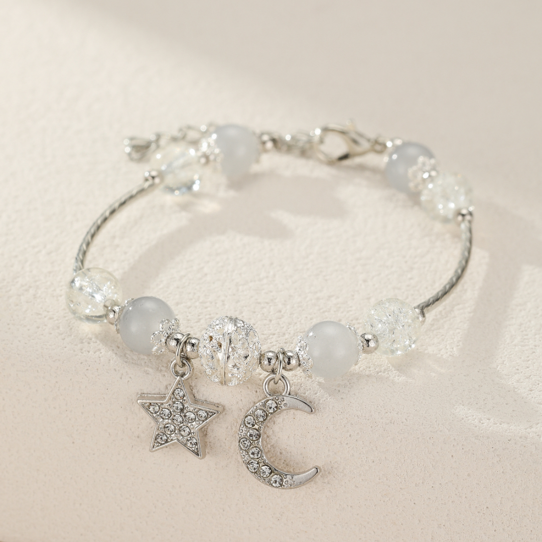 Bracelet Enfant Pierre de Lune – Lune Étoilée