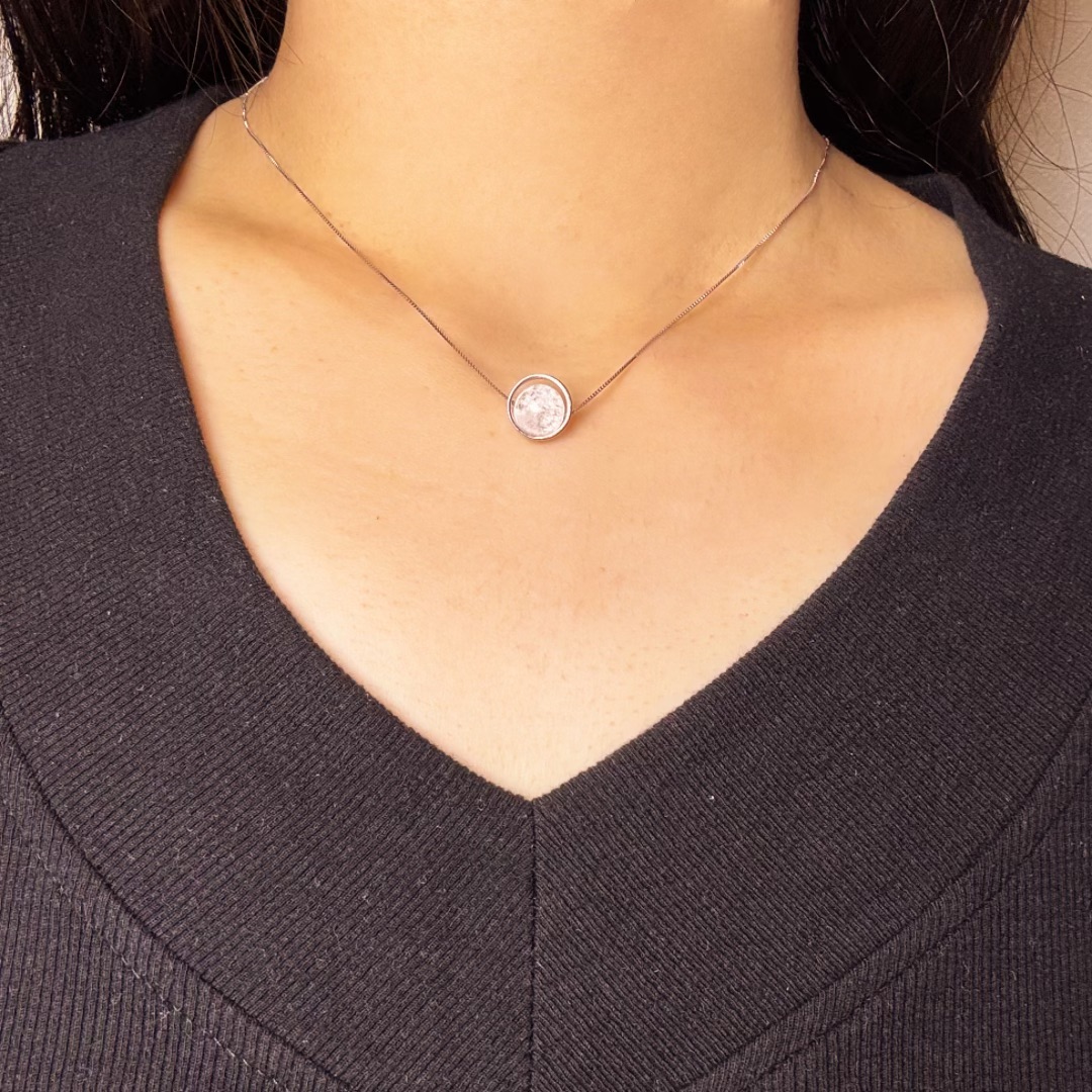 Collier Cristal de Roche – Clair de Lune, Argent 925