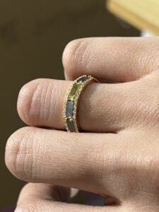 Bague Péridot – Arc en Ciel, Argent Plaqué Or photo review