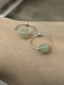 Boucles d'Oreilles Jade – Élégance Naturelle, Argent 925 photo review