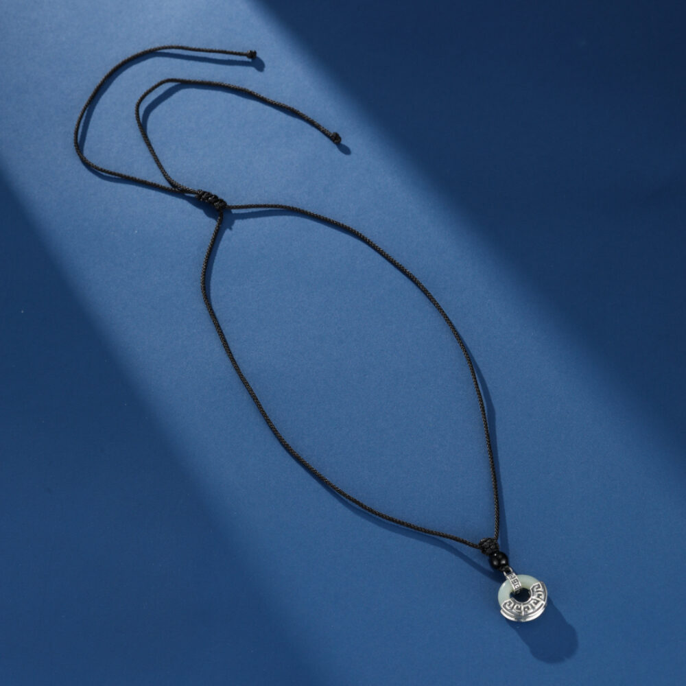 Collier Homme Jade et Obsidienne – Équilibre Ancien, Argent 925