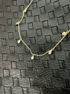 Collier Cristal de Roche – Pluie Dorée, Argent Plaqué Or 14K photo review