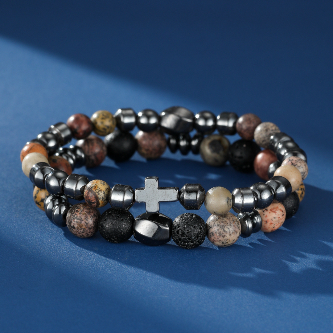 Bracelet Homme Hématite – Force Ancrée