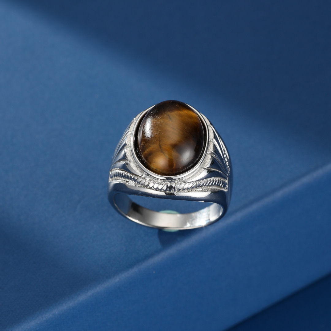 Bague Homme Œil de Tigre – Noblesse Féroce