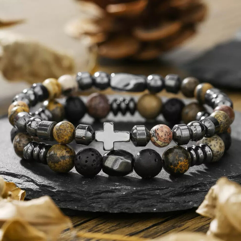 Bracelet Homme Hématite – Force Ancrée