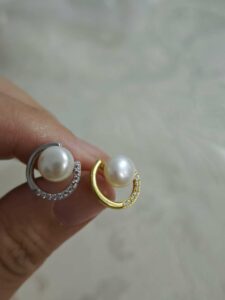 Boucles d’Oreilles Perle – Éclat Lunaire, Argent 925 photo review