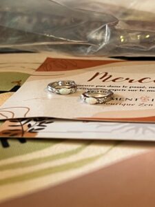 Boucles d'Oreilles Opale – Halo Intemporel, Argent photo review
