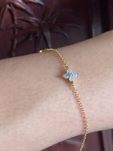 Bracelet Fleur Opale – Pétale Radieux, Argent Plaqué Or photo review