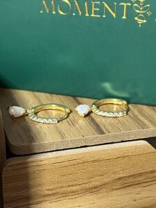 Boucles d'oreilles Opale – Goutte Solaire, Argent Plaqué Or photo review