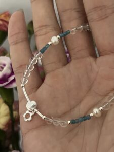 Bracelet Cristal de Roche et Apatite – Onde Joyeuse, Argent photo review