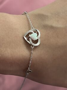 Bracelet Opale – Cœur Éternel, Argent photo review