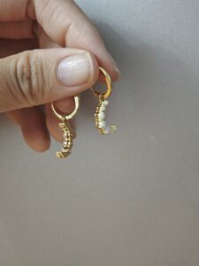 Boucle d’Oreille Opale – Douce Lueur, Argent 925 Plaqué Or 18K photo review