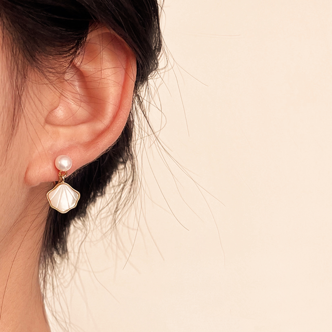 Boucles d’Oreilles Perle – Éclat Marin
