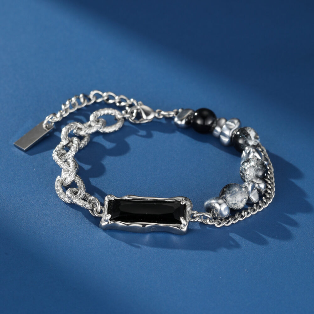 Bracelet Homme Obsidienne – Éclat Souterrain