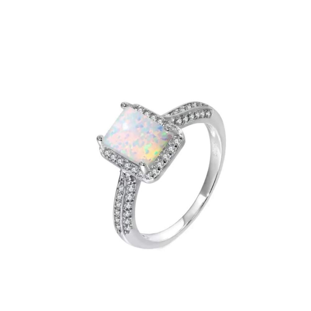Bague Opale – Aura Royale, Argent