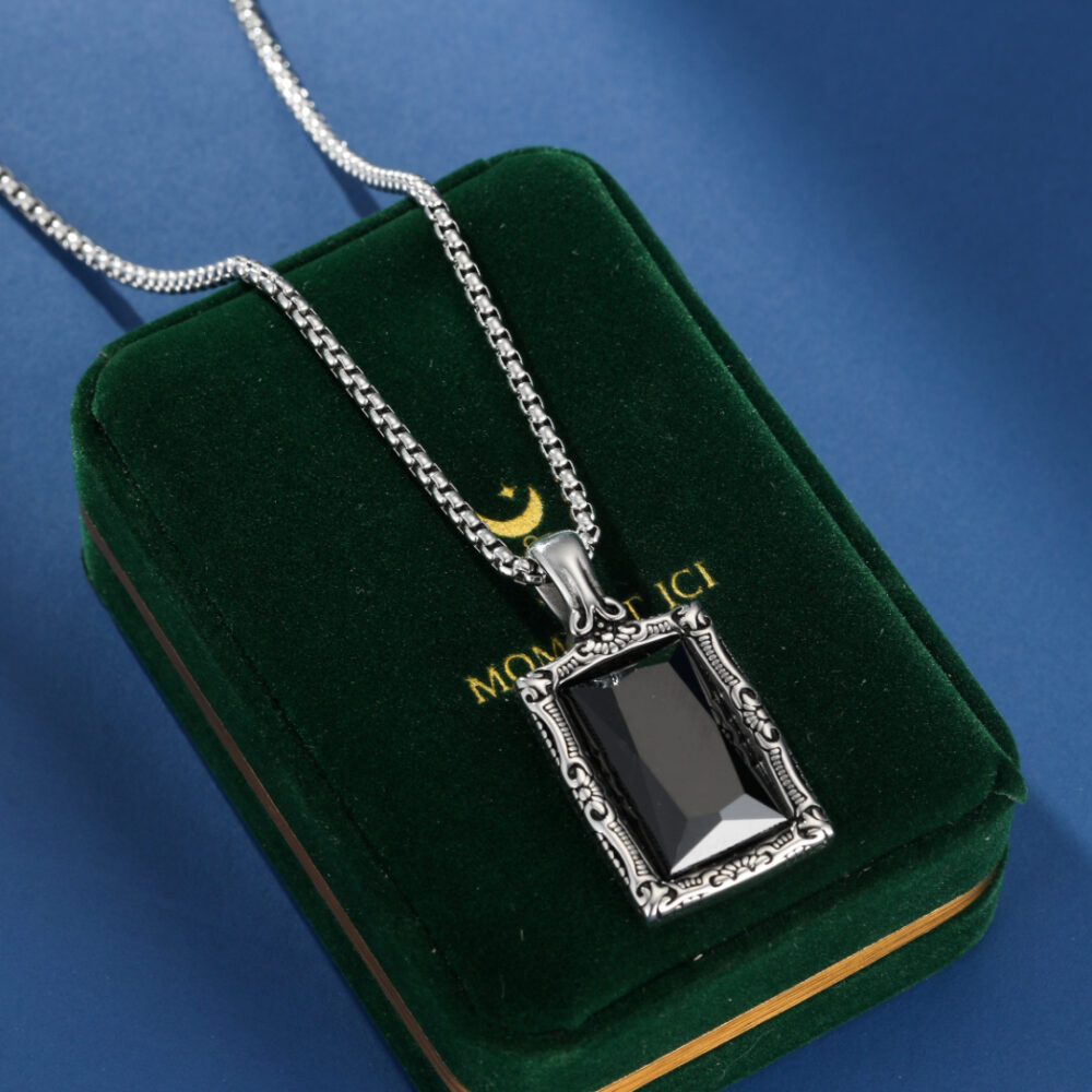 Collier Homme Obsidienne – Talisman Royal