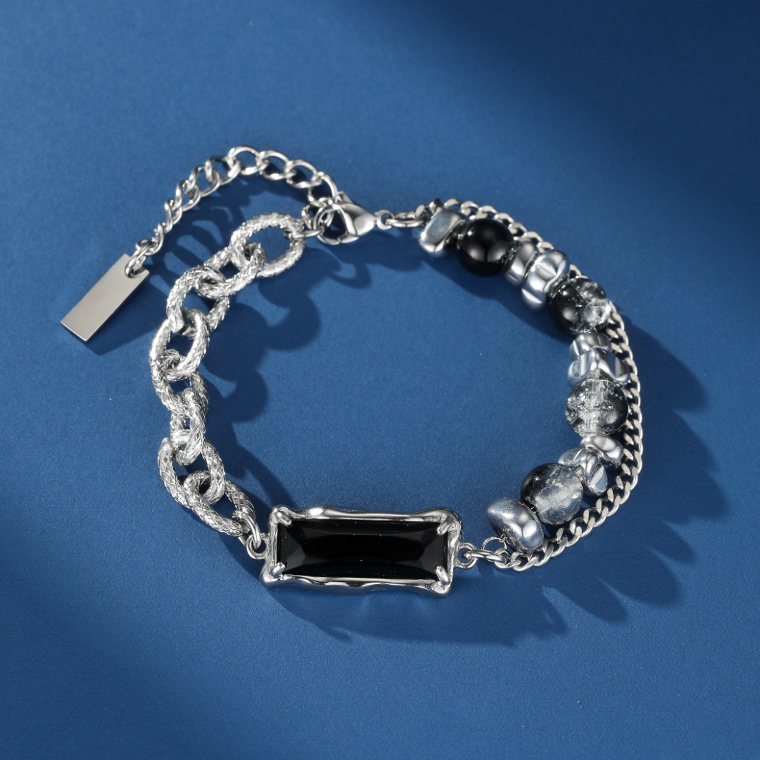 Bracelet Homme Obsidienne – Éclat Souterrain
