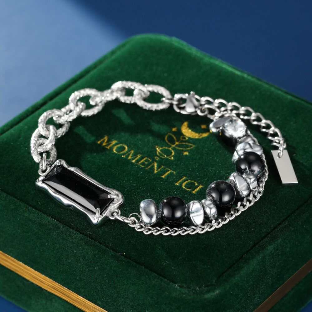 Bracelet Homme Obsidienne – Éclat Souterrain