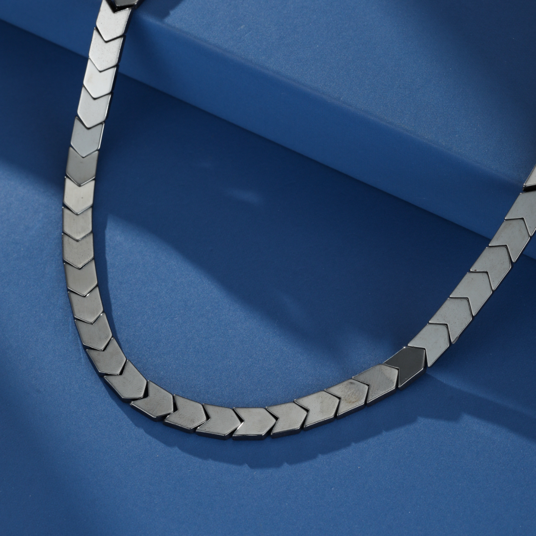 Collier Homme Hématite – Ligne Magnétique
