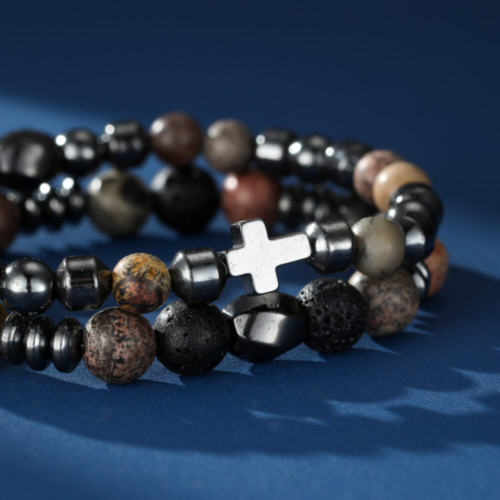 Bracelet Homme Hématite – Force Ancrée