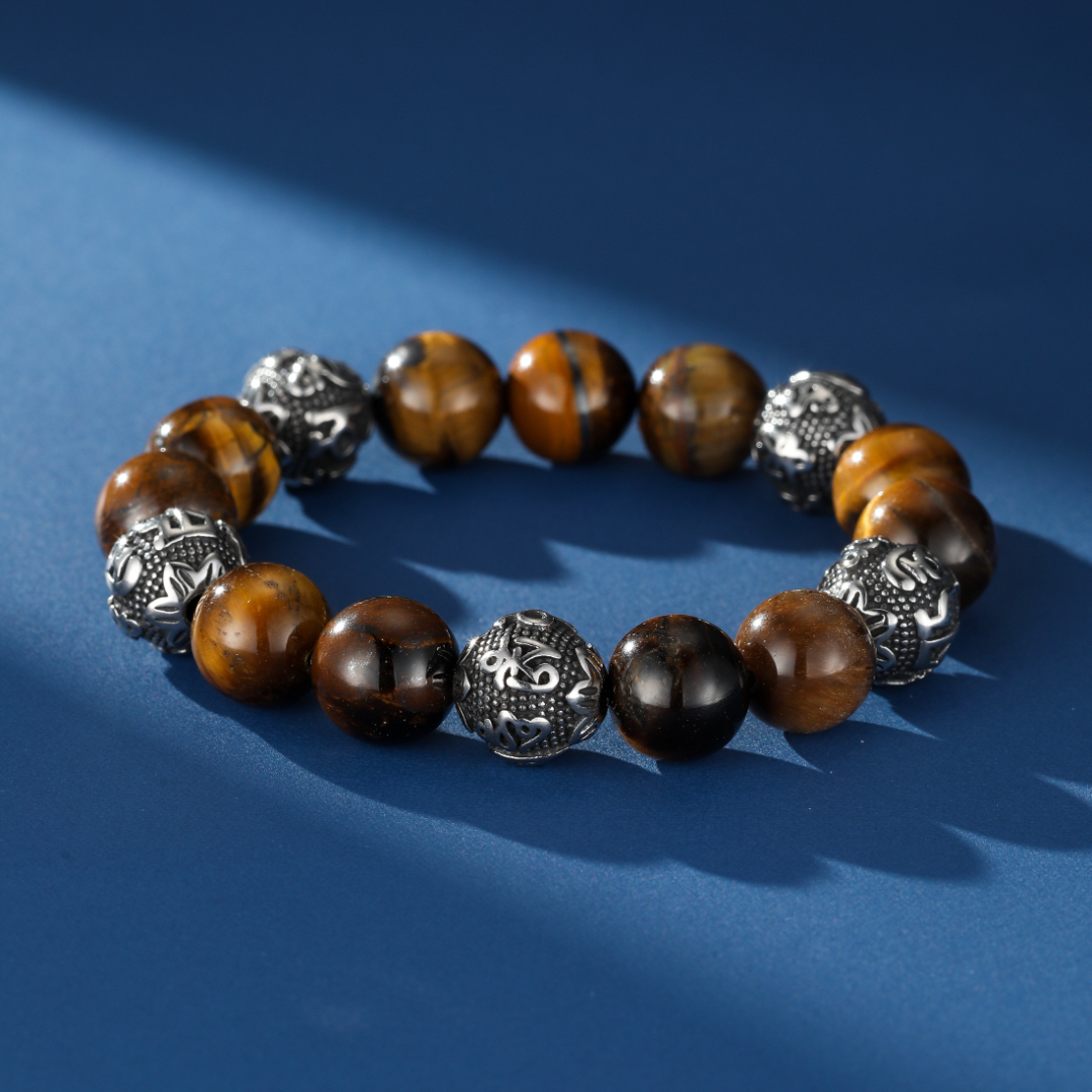 Bracelet Homme Œil de Tigre – Mantras Sacrés