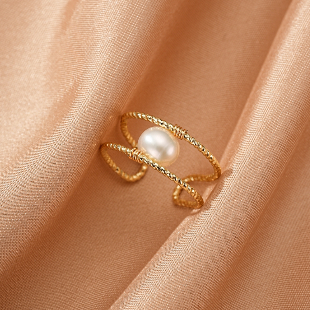 Bague Perle – Torsade Lumineuse