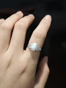 Bague Opale – Couronne de Lumière, Argent 925 photo review