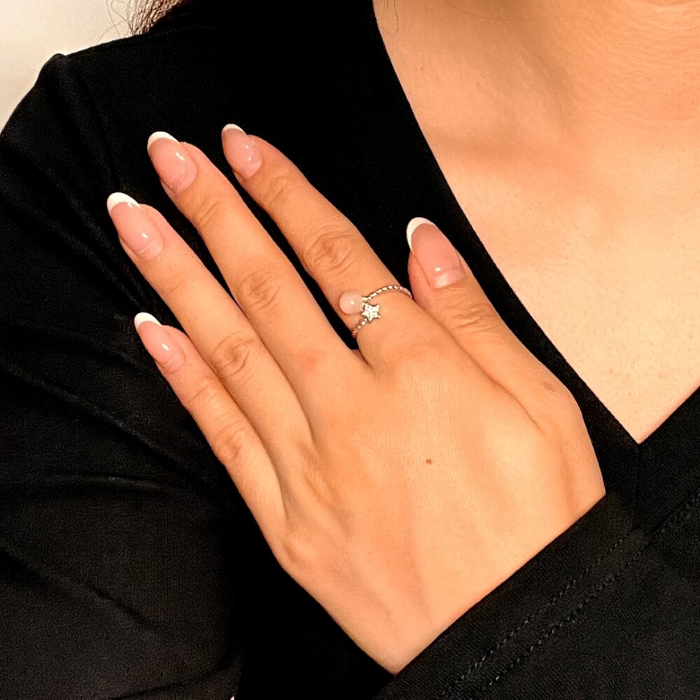 Bague Quartz Rose – Douceur Céleste, Argent