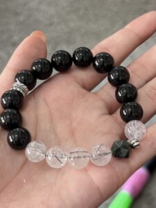 Bracelet Homme Obsidienne, Quartz Rutile et Jaspe Kambaba – Ombres Minérales, Argent photo review