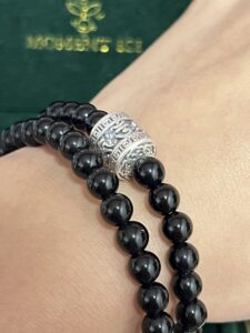 Bracelet Homme Obsidienne – Dualité Ancestrale, Argent 999 photo review