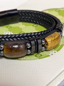 Bracelet Homme Œil de Tigre et Hématite – Fusion Guerrière photo review